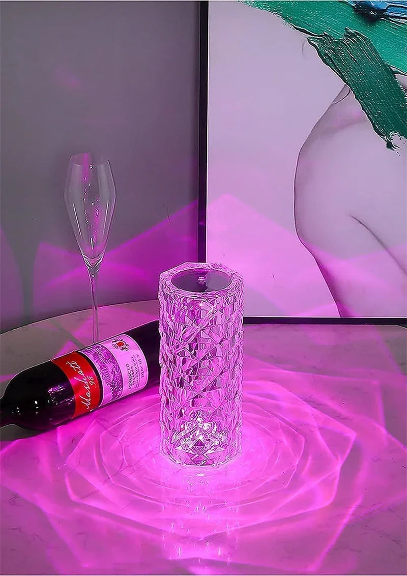 Abajur cristal Com 16 Cores Sensível ao Toque