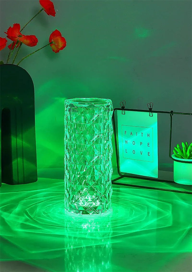 Abajur cristal Com 16 Cores Sensível ao Toque