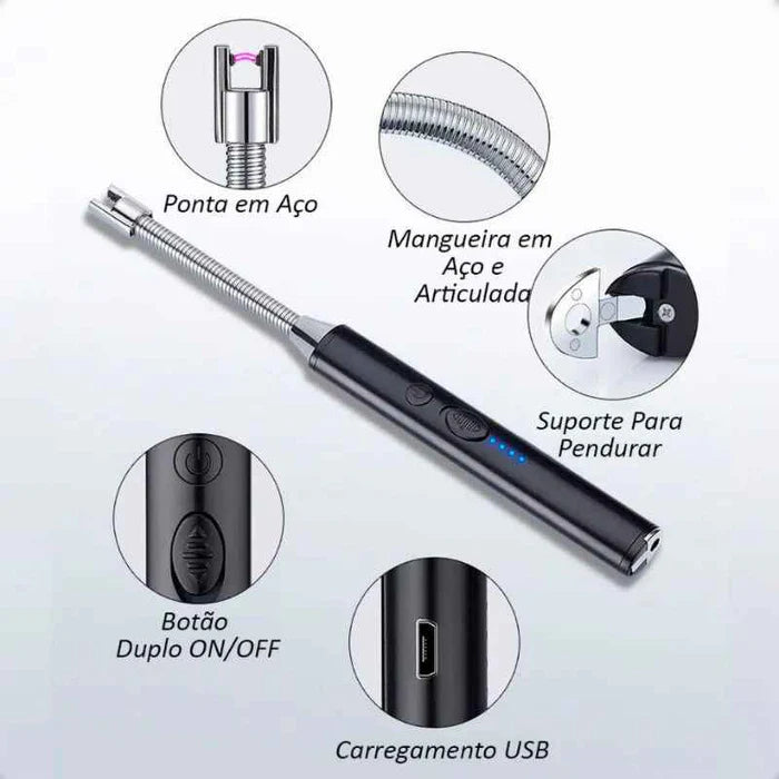 Acendedor Elétrico para Fogão Recarregável