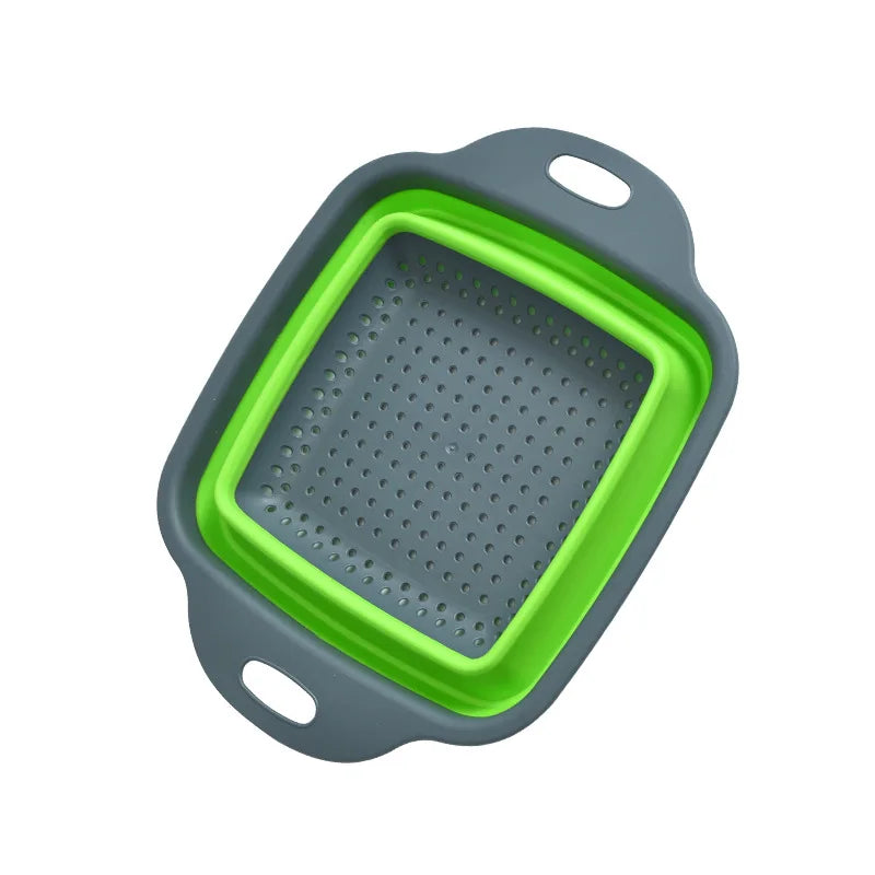 Escorredor Retrátil de Silicone para Lavar Frutas e Vegetais