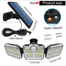 Refletor Solar com LED 3 Cabeças - Spotlight
