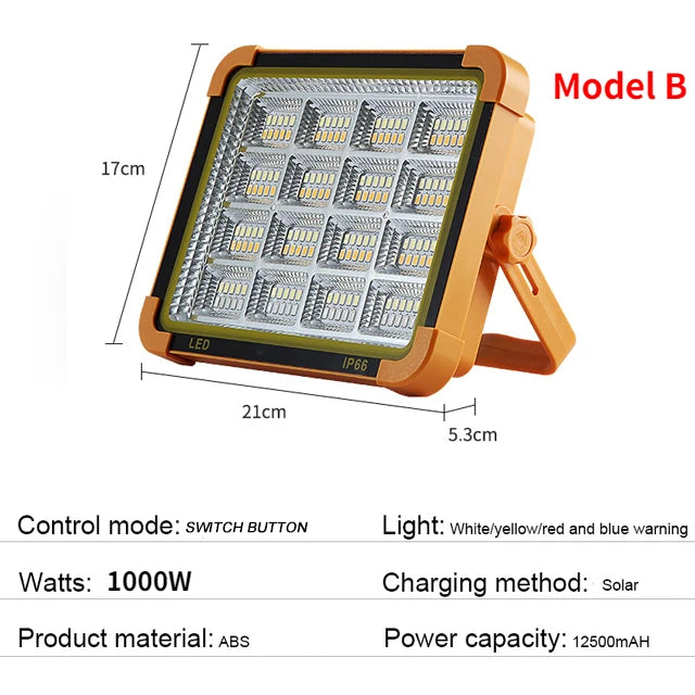 Refletor Solar Impermeável com Powerbank Embutido