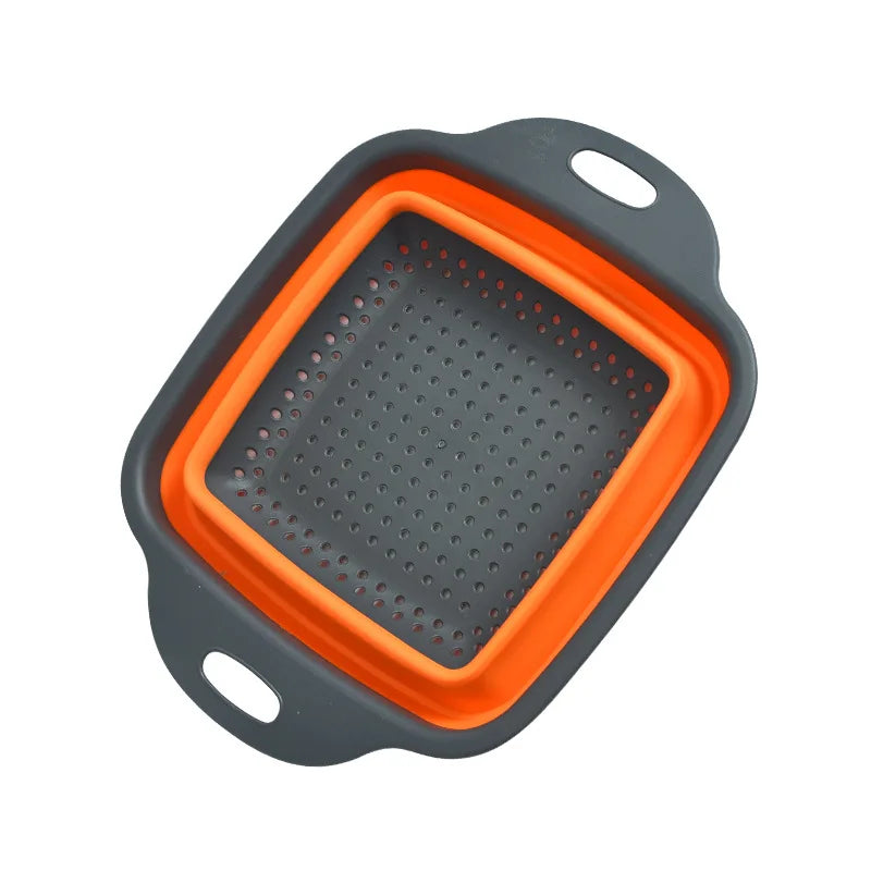 Escorredor Retrátil de Silicone para Lavar Frutas e Vegetais