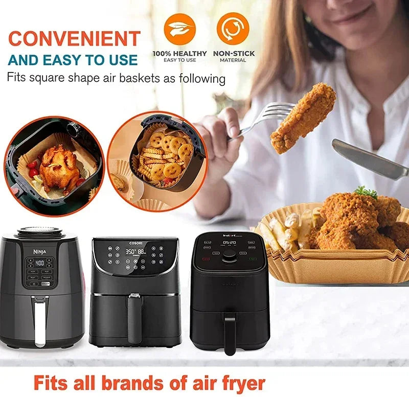 Forro de Papel Protetor Antiaderente para Air Fryer