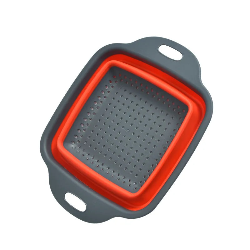 Escorredor Retrátil de Silicone para Lavar Frutas e Vegetais