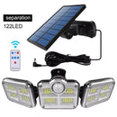 Refletor Solar com LED 3 Cabeças - Spotlight