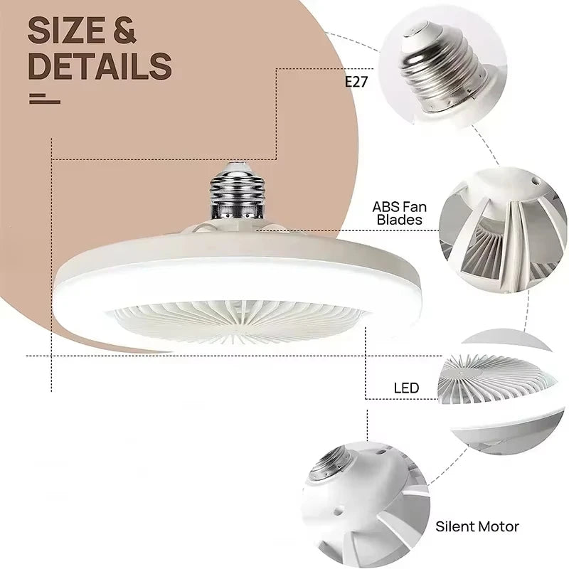 Luminária LED com Ventilador